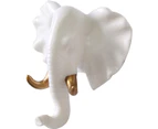 Animal Shape Hook, Coat Hooks, Wall Key Holder, Exquisite Decorative Hook For Clothes, Hats, Bathrobes, Towels(Size:Elephant,Color:White Gold)
