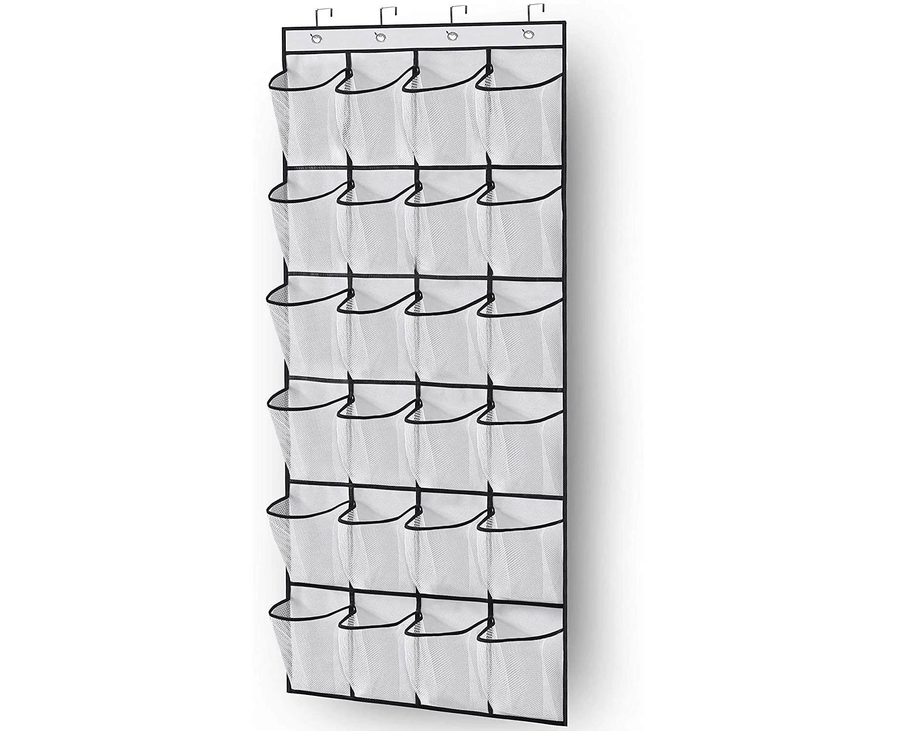 24 Grid Non-Woven Shoes Storage Bag, Large Mesh Bag Of Shoe Cabinet Outside The Door, White