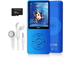 MP3 Player, Music Player with 16GB Micro SD Card, Build-in Speaker/Photo/Video Play/FM Radio/Voice Recorder/E-Book Reader, Supports Up To 128GB