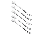 5Pcs/Set Fruit Fork Long Handle Easy to Use Stainless Steel Small Creative 5.3 Inches Cake Fork Tableware Accessories - Silver 3