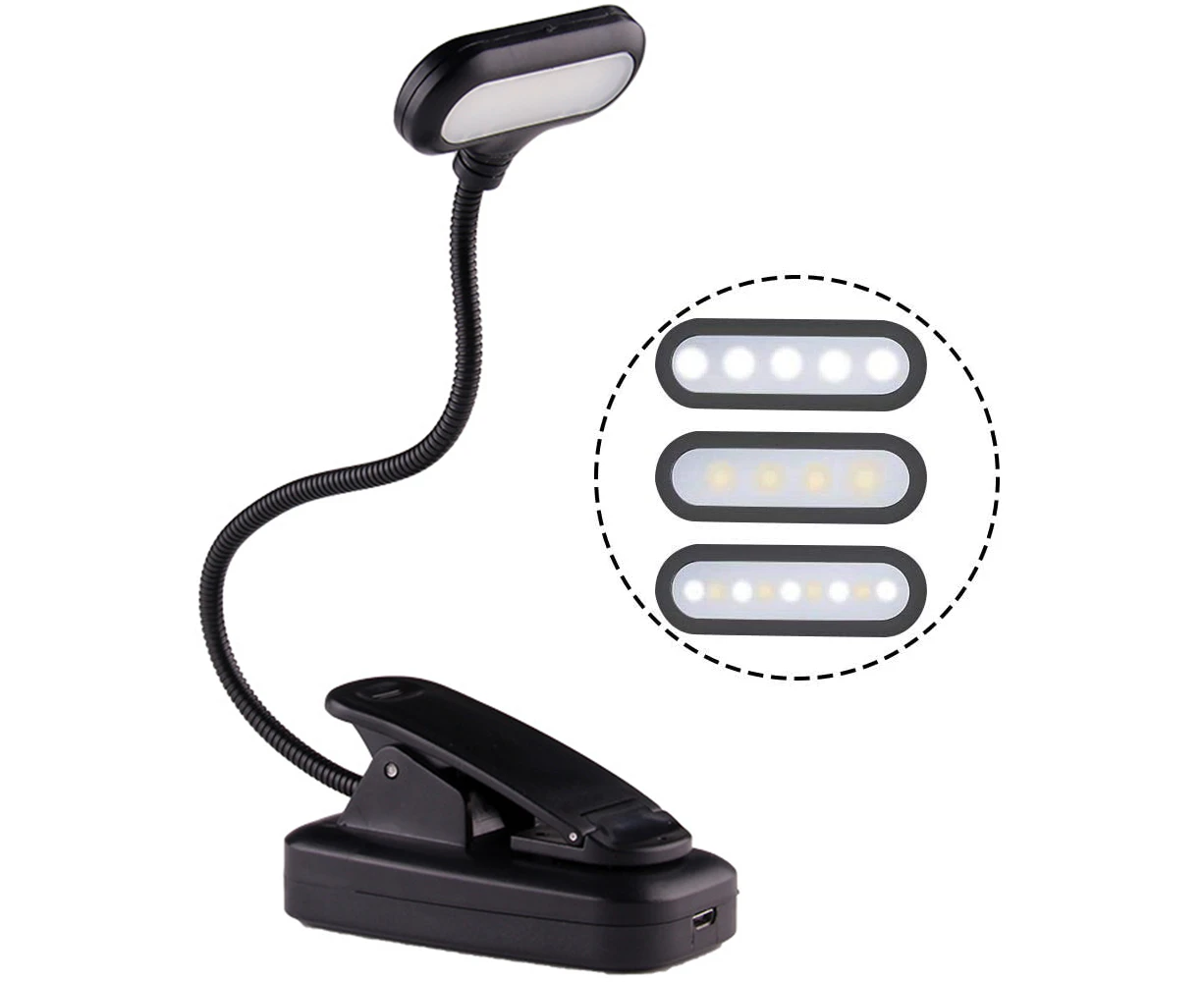 Book Light for Reading In Bed At Night , Clip on Amber Book Light, Warm LED Reading Night Light, USB Rechargeable