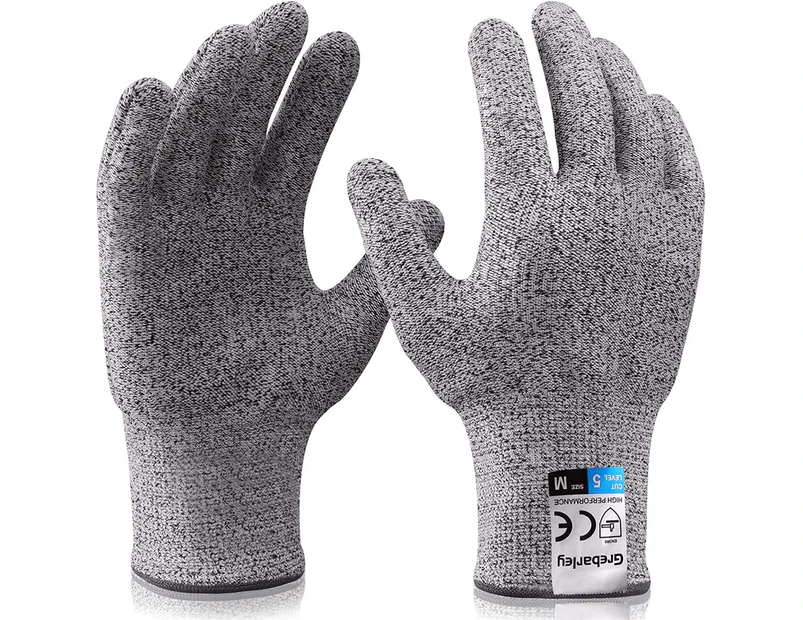 Cut Resistant Glove, Kitchen Gloves, Butcher Gloves, Cut Resistant Safety Gloves For Kitchen/Outdoor/Discovery Gray 1 Pair