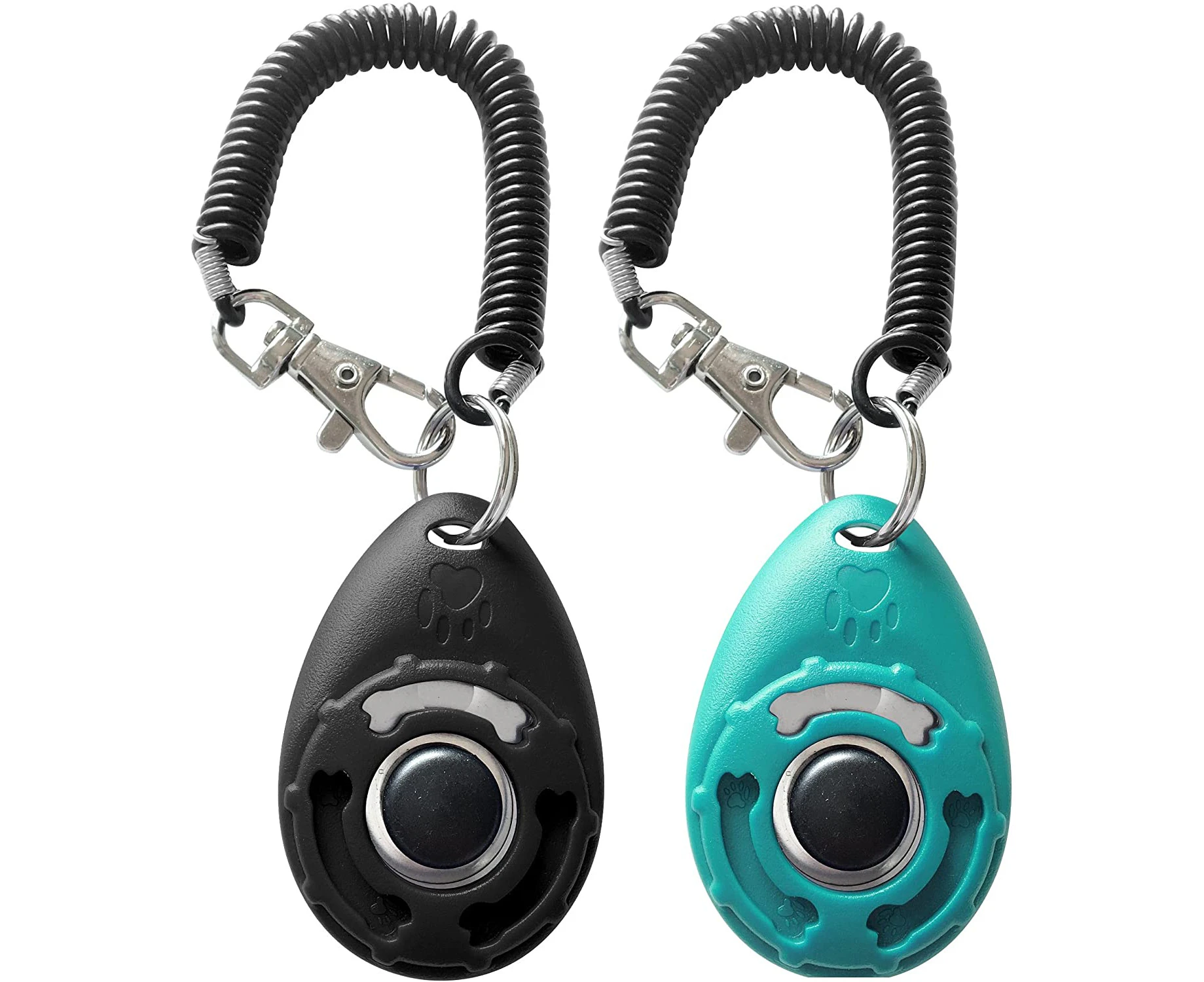 Pet Training Clicker With Wrist Strap - Dog Training Clickers (New Black + Blue)