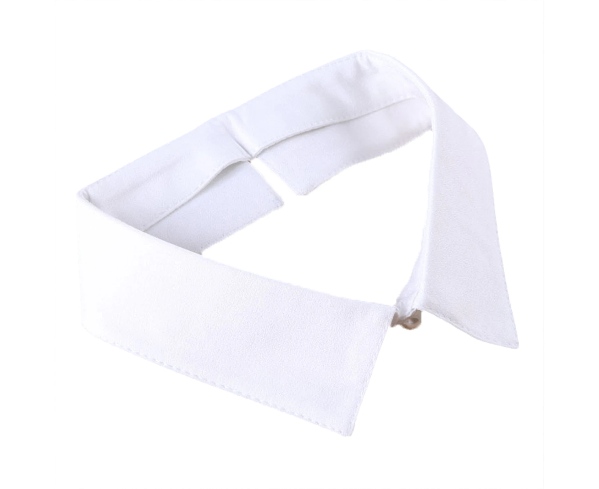 False Collar Beads All-match Women Fake Collar Detachable Blouse for Daily White