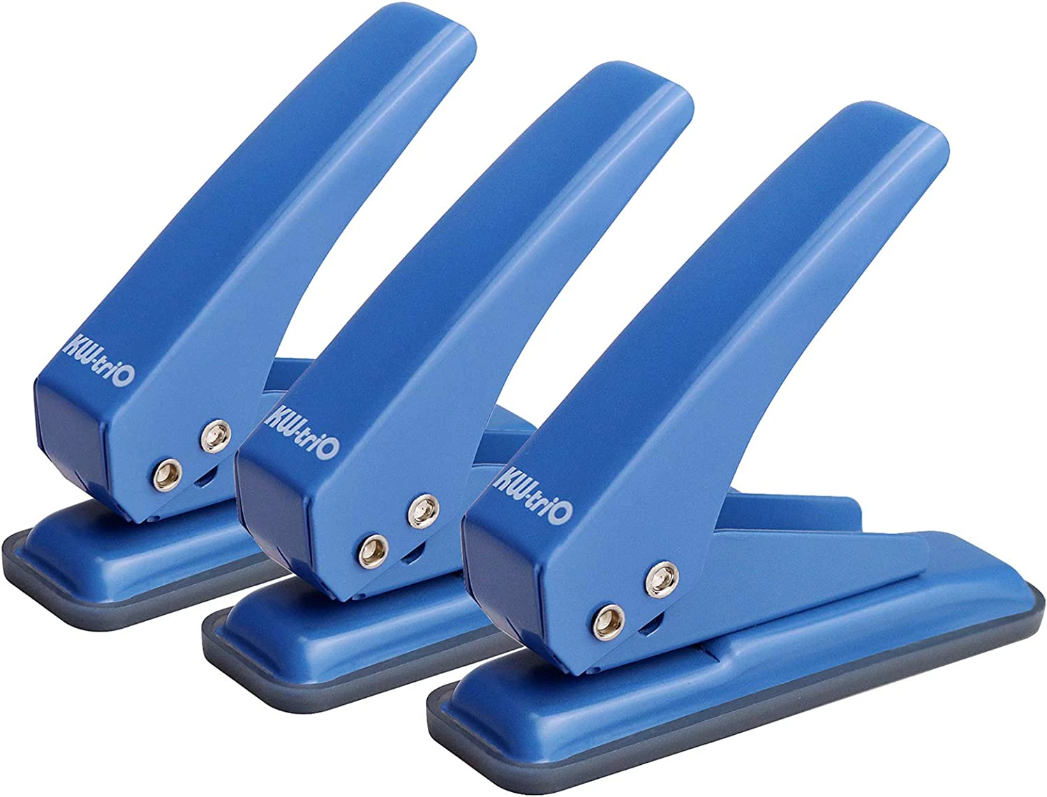 3 Pack Hole Punch Metal Single Hole Puncher Heavy Duty, Low Force, 20 Sheets Punch Capacity, 1/4" Holes, Paper Punch for Binder