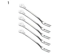 5Pcs/Set Fruit Fork Long Handle Easy to Use Stainless Steel Small Creative 5.3 Inches Cake Fork Tableware Accessories - Silver 1