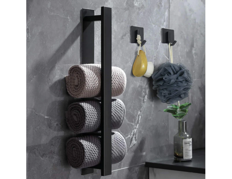 Bathroom Towel Bar, Bathroom Accessories Thickened Stainless Steel Bath Towel Rack, Towel Rack Wall Mounted (16")