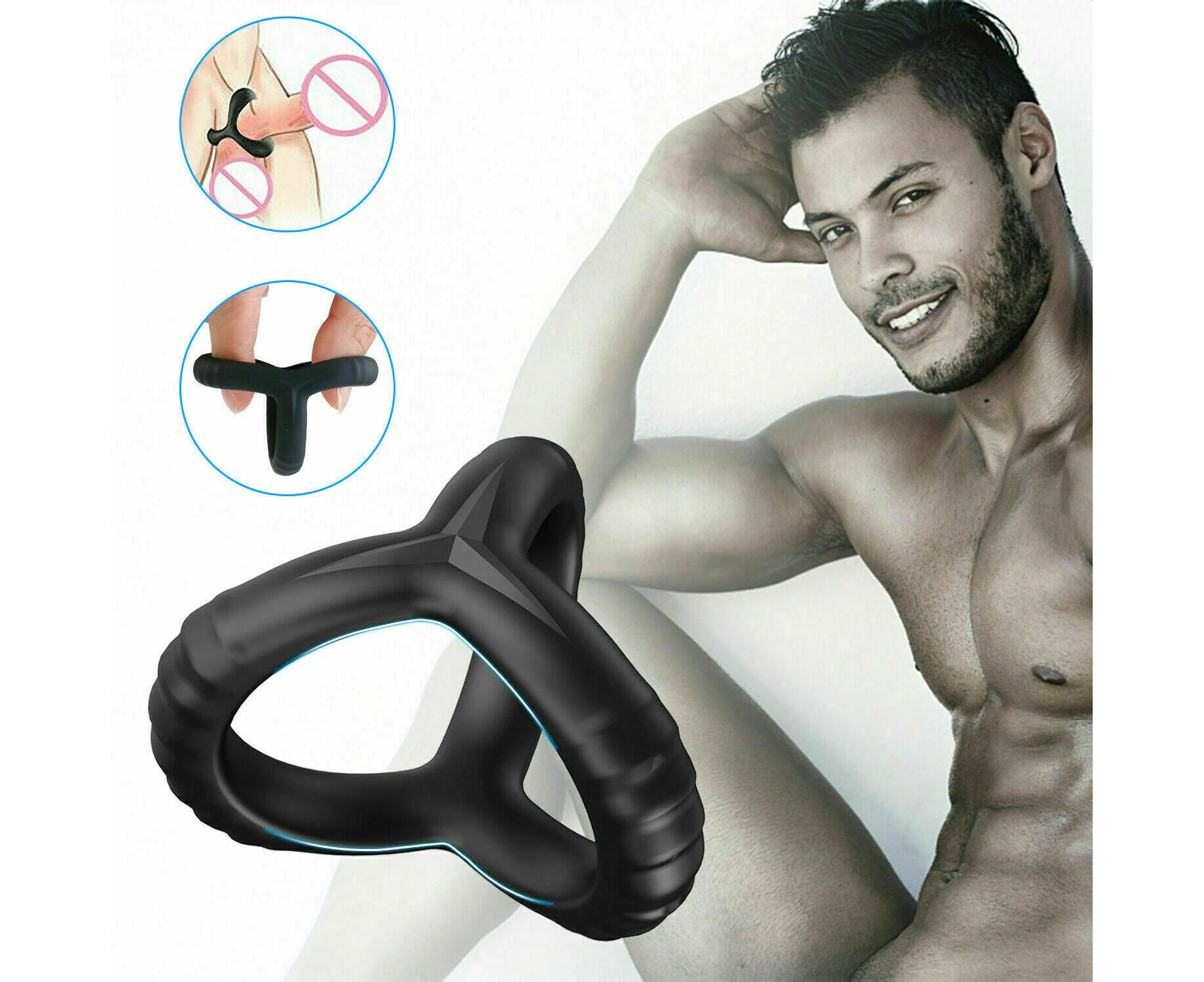 Men New Thread Elephant Cock Ring Soft Silicone Floating Point Delay Ejaculation