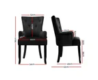 Dining Chairs French Provincial Chair Velvet Fabric Timber Retro Black