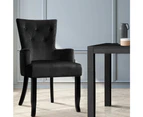 Dining Chairs French Provincial Chair Velvet Fabric Timber Retro Black