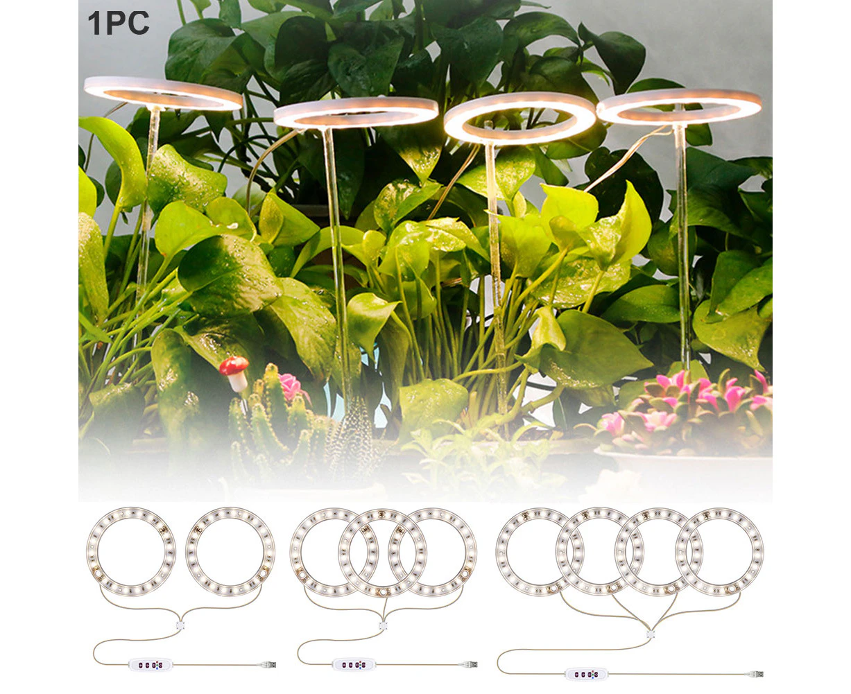 Indoor Plant Grow Light PC Adjustable LED Lamp Cycle Timing USB Powered Nursery - 4 Head