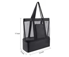 Summer Beach Bags Black Mesh Tote Handbag Women Men Big Large Beachbag