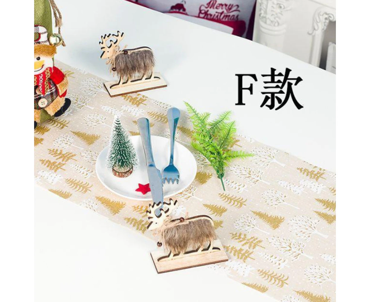 Christmas Holiday Dinning Table Runner Christmas Wedding Table Decoration 270*30cm F beige Christmas tree