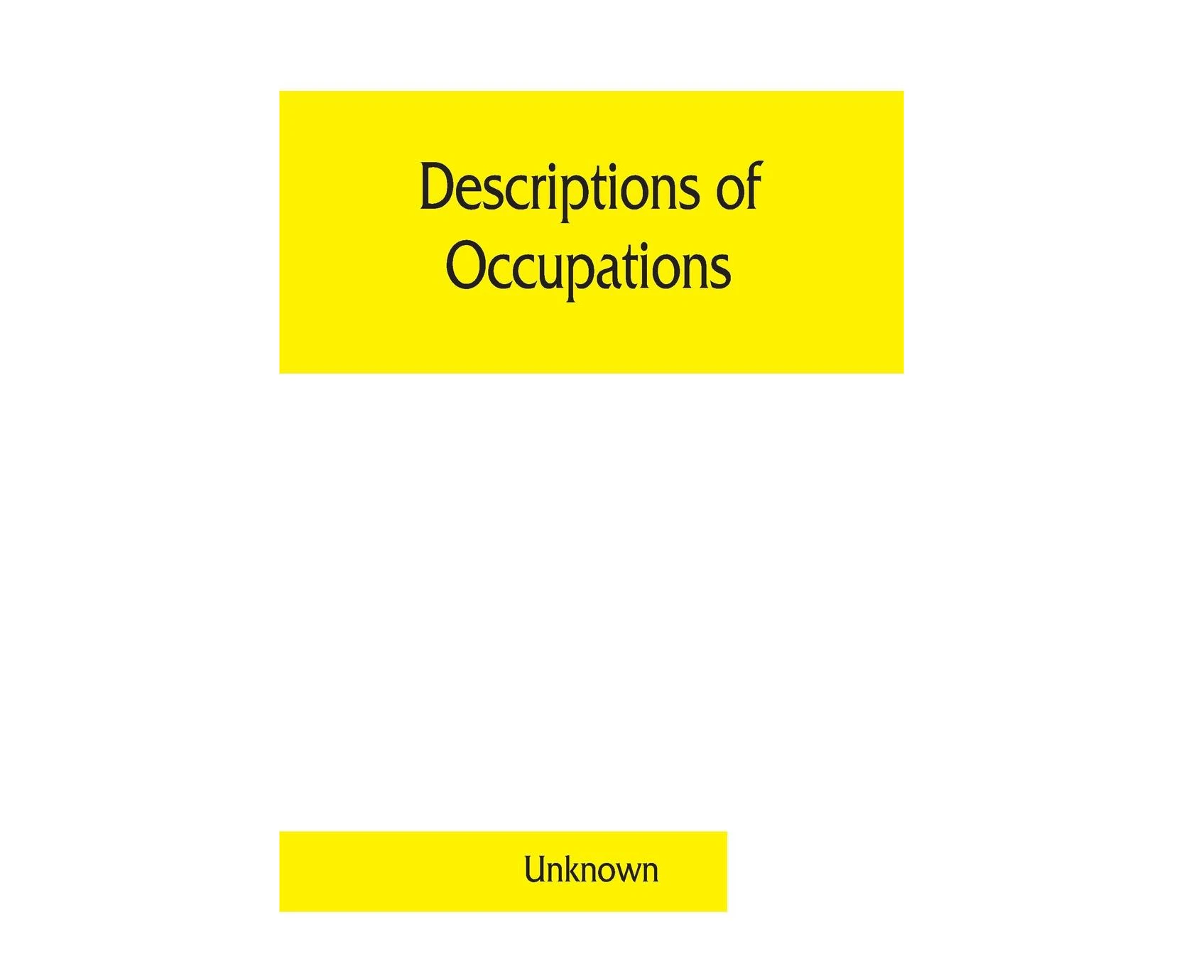 Descriptions of occupations: mines and mining