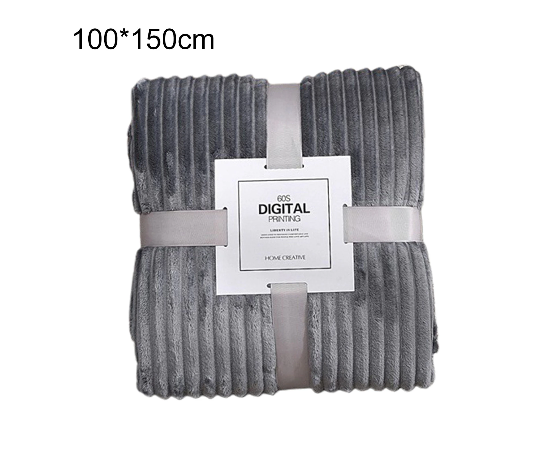 Sunshine Skin-friendly Soft Throw Blanket Polyester Air Conditioned Blanket for SofaLight Grey