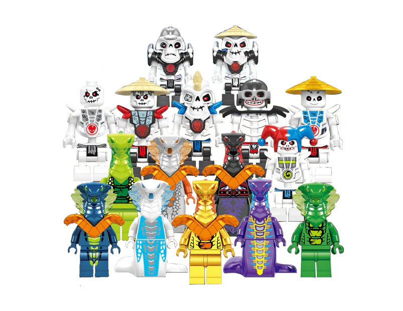 Set Of 16 Pcs Ninja Mini Figures Building Blocks Toys