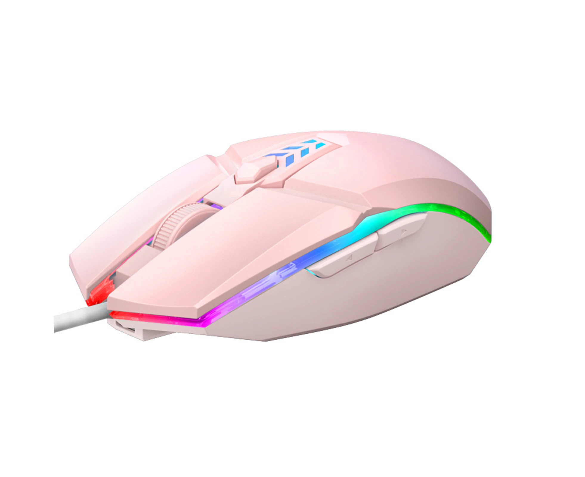 jgl Wired Mouse Sensitive Mute Ergonomic Micro USB 1600DPI Desk Mouse for Office-Pink - Pink