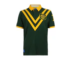 Australian Rugby League Shirt Polo Retro Kangaroo Style - Yellow