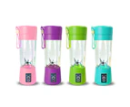 400ml Portable Blender USB Rechargeable Fruit Vegetable Juice Cup Bottle Mixer-Pink