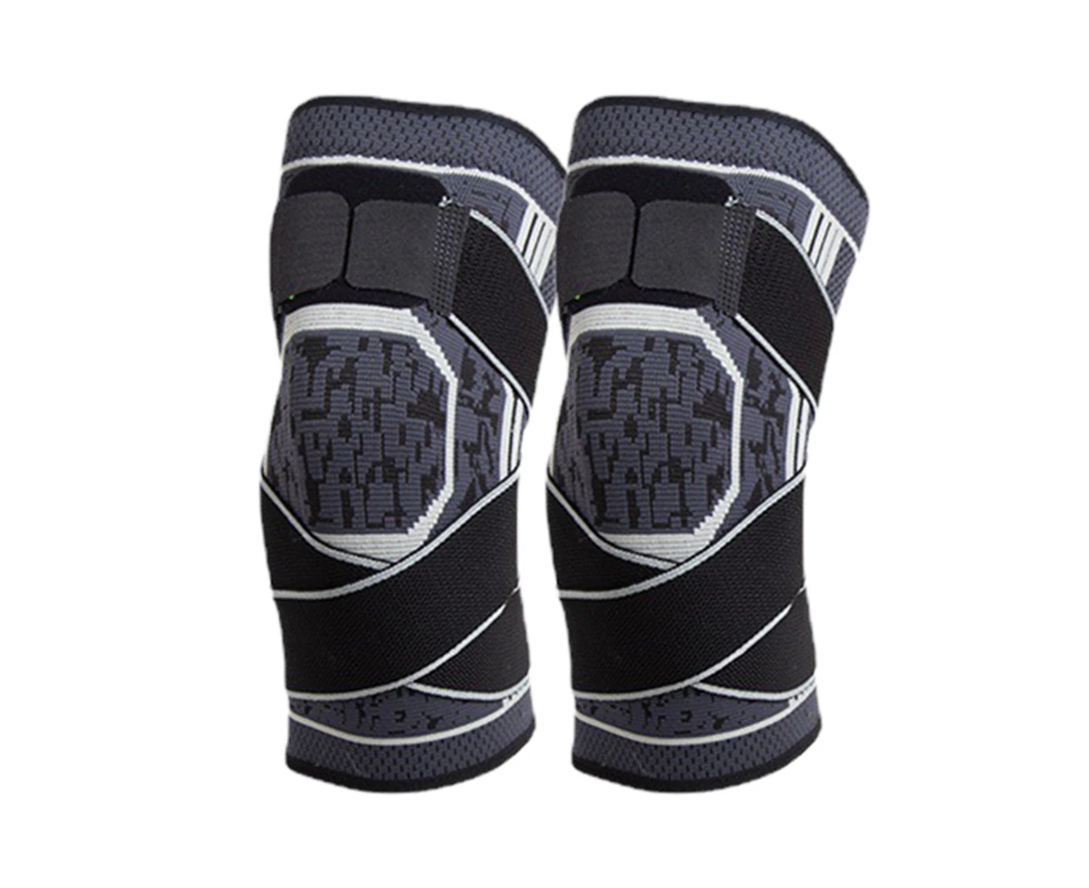 Gym Knee Pads Sport Knee Sleeve Knee Support Brace-Grey