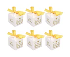 50Pcs Party Favor Boxes Paper Material Mi Bautizo Pattern Equipped Gold Ribbon White Wedding Gift Boxes For Party