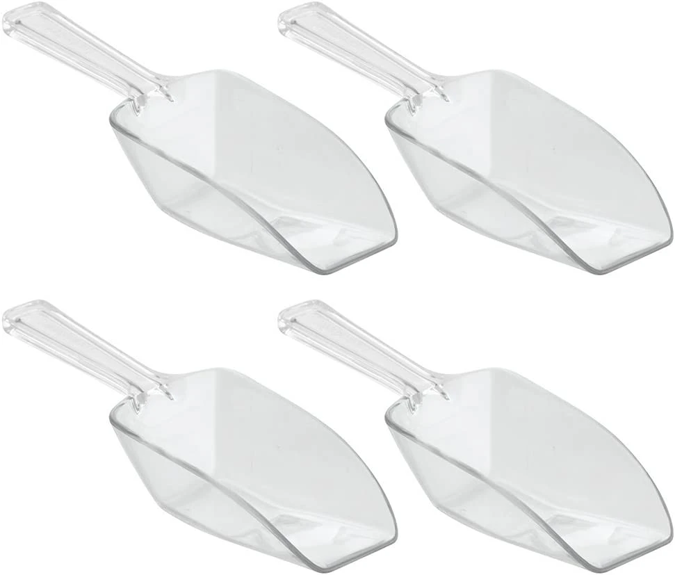 Large Plastic Measuring Scoops for Baking,Laundry, Set of 4, Clear