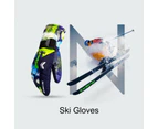 Ski Gloves 100 Waterproof Warm Snow Blue - Pink