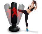 Inflatable punching bag 160 cm free-standing punching bag for children adult free-standing punching bags training equipment - Black