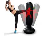 Inflatable punching bag 160 cm free-standing punching bag for children adult free-standing punching bags training equipment - Black