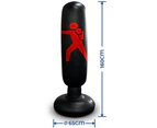 Inflatable punching bag 160 cm free-standing punching bag for children adult free-standing punching bags training equipment - Black