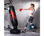 Inflatable punching bag 160 cm free-standing punching bag for children adult free-standing punching bags training equipment - Black