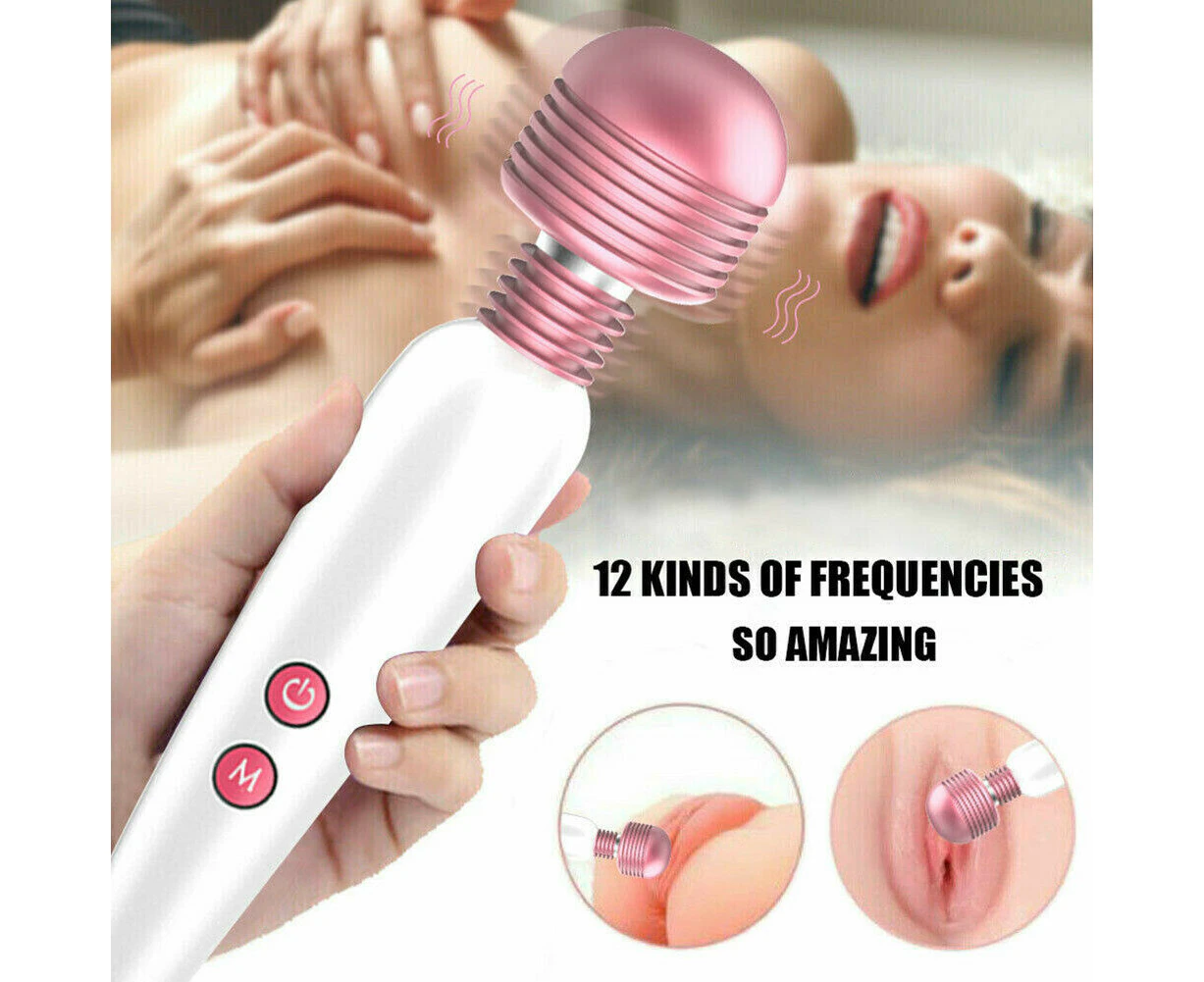 Magic Wand Vibrating Body Massager USB Rechargeable Waterproof Handheld