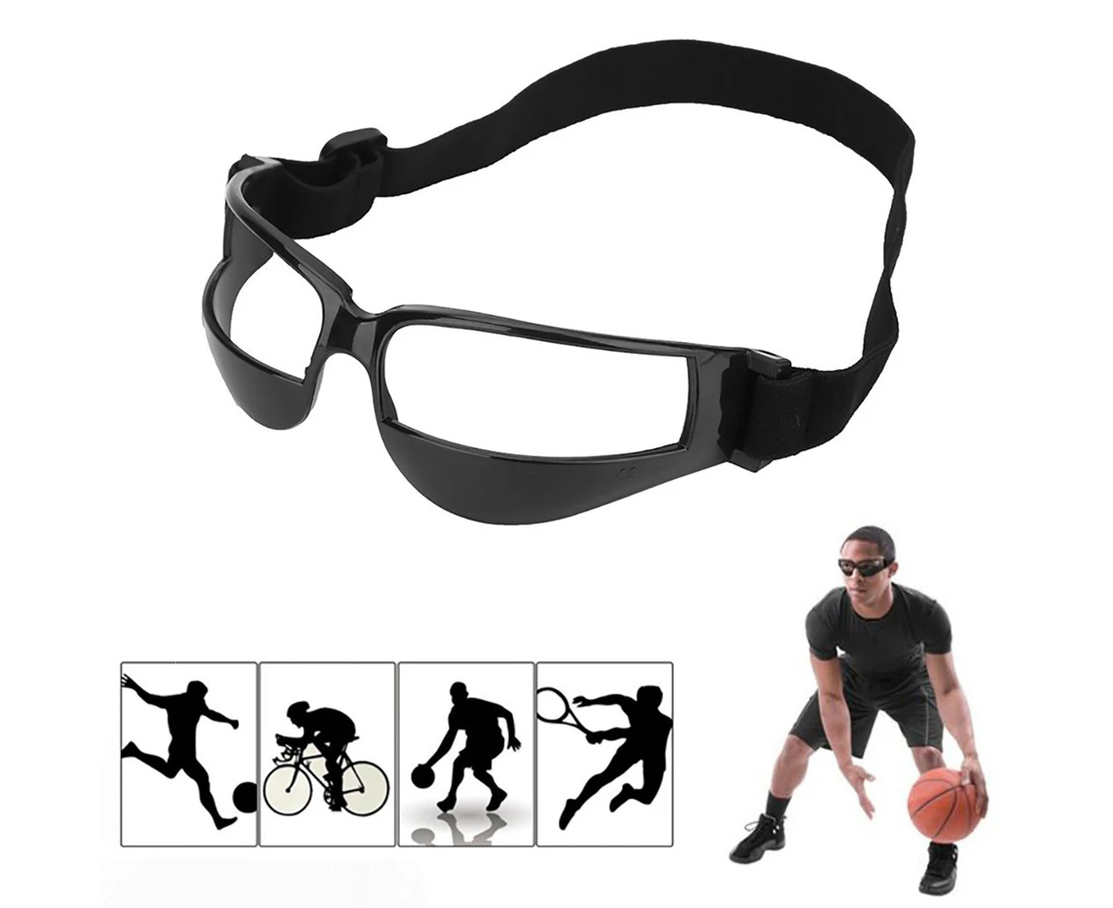 qu Practical Heads Up Basketball Training Dribbling Goggles Glasses Sport Accessory-Black