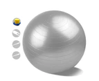 Yoga Ball - Balance ball for Fitness, Exercise, Pilates -  for Core Strength and Abdominal Training - Silver