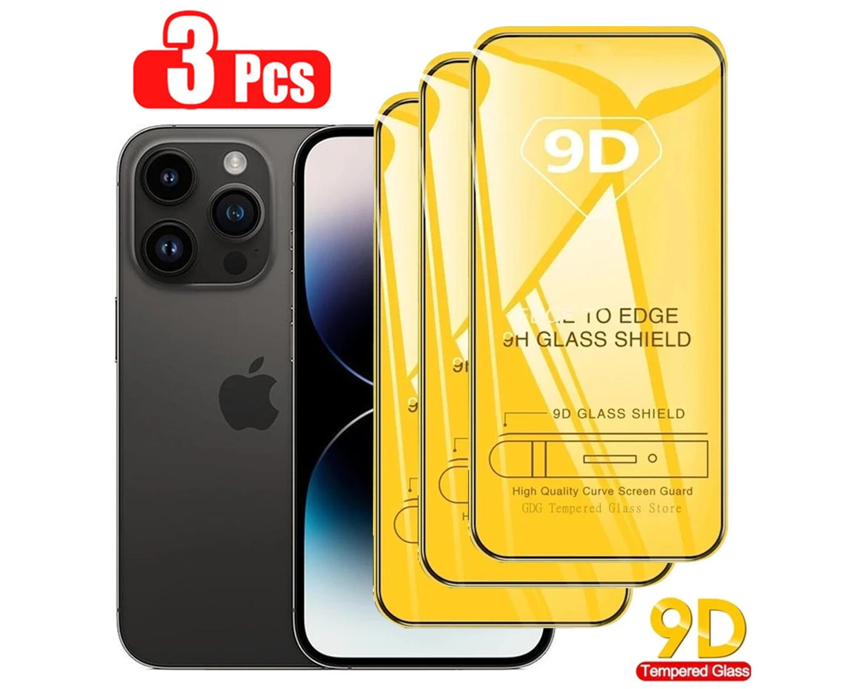 3pcs Full Tempered Glass For iPhone 14 13 Pro Max 11 12 Mini XS Max XR 7 8 Plus SE Screen Protector on iPhone 14 Pro Max Glass - (model:iphone 13 3 Pieces)