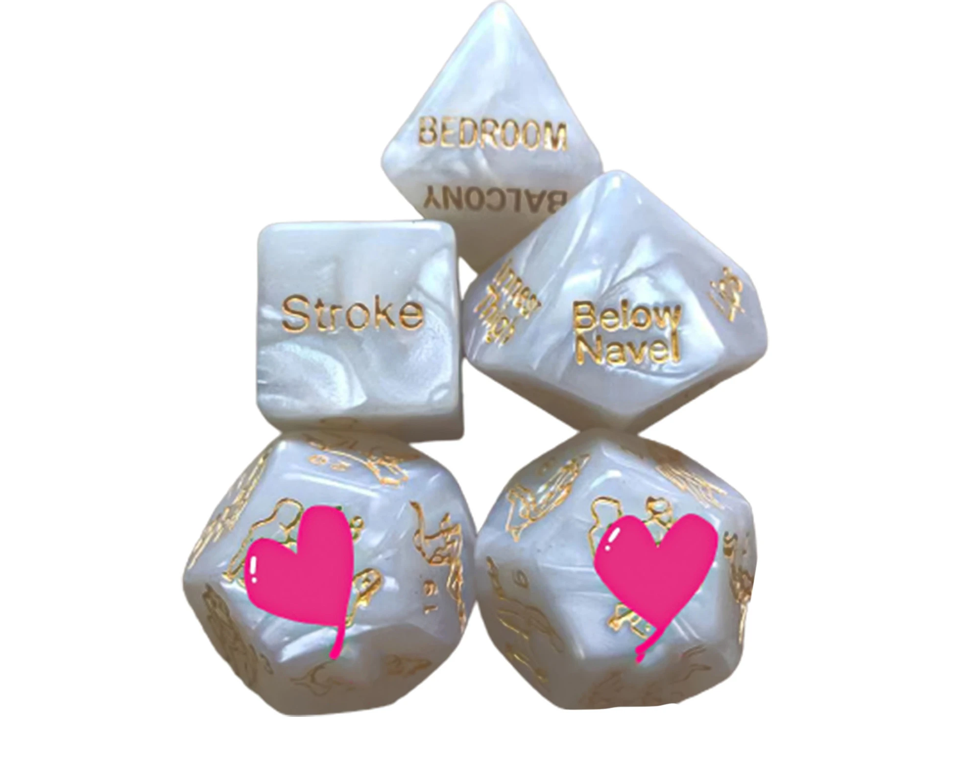 Dandelion  5Pcs/Set Funny Dice Sex Position Couple Game Polyhedral Couple Sex Toy Gesture Instruct Dice Game for-White