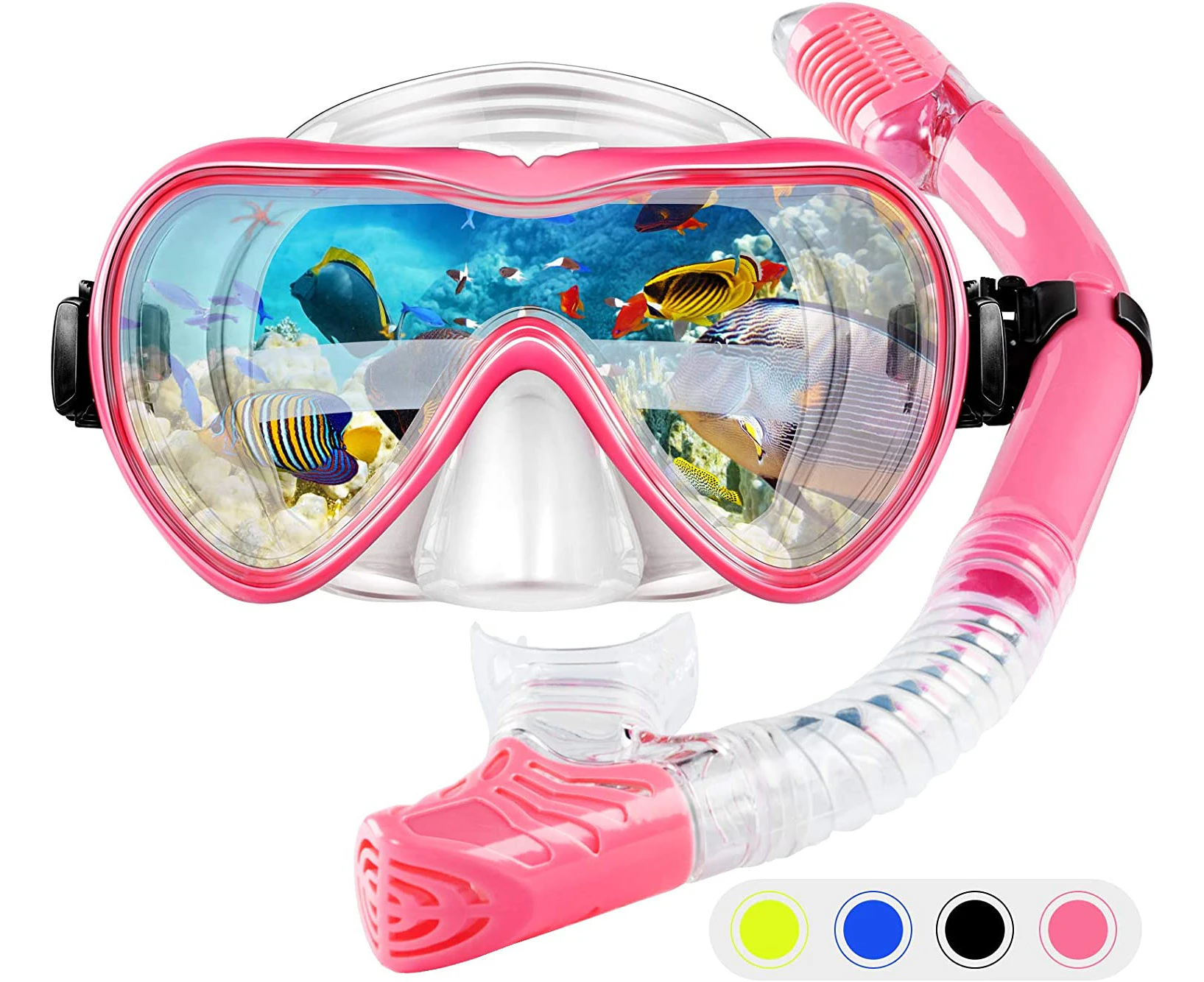 Snorkel Set Snorkeling Gear Adults,Dry Top Diving Masks And Snorkel For Man Women, Diving Goggles With Anti-Leak