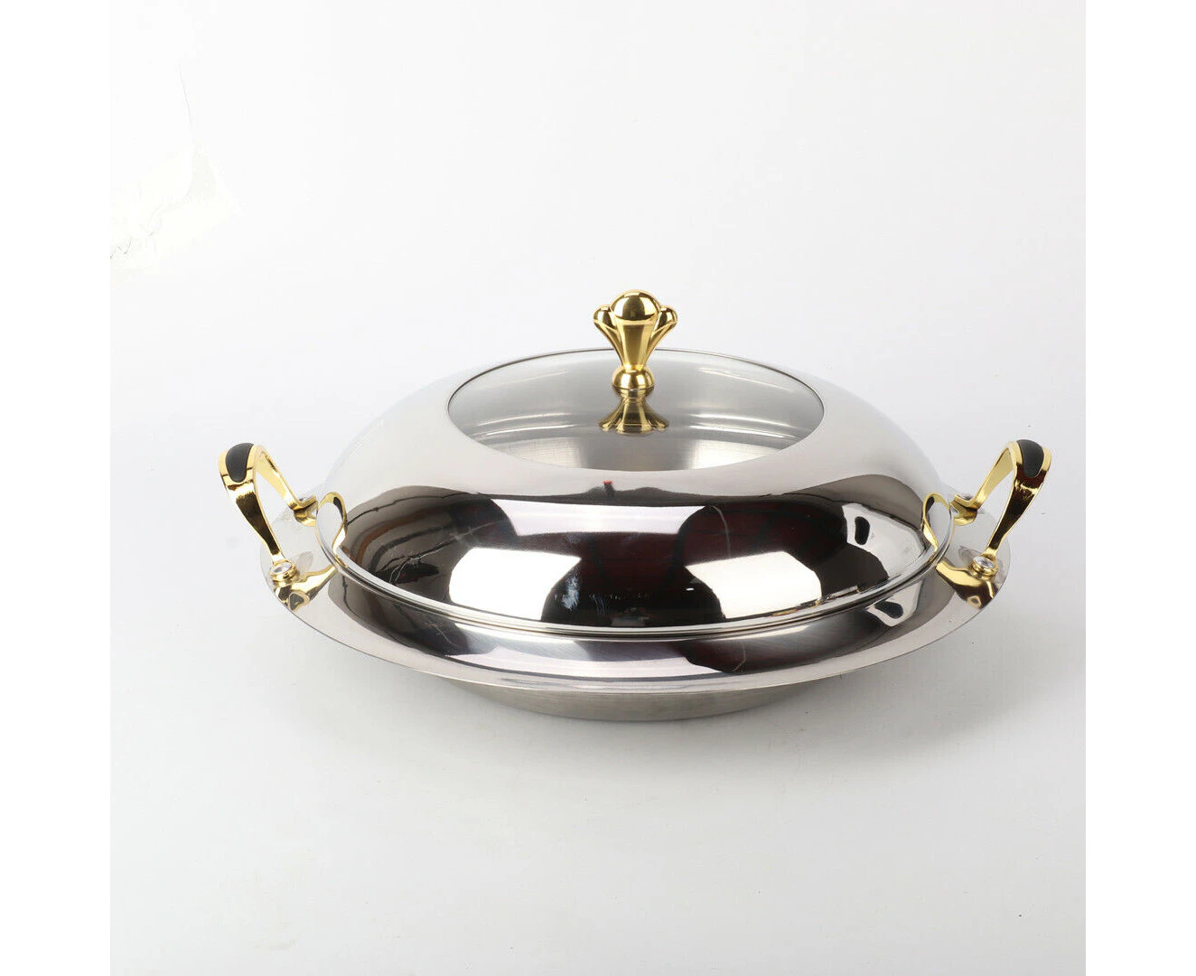 28 cm Multi Stainless Steel Chafing Dish Buffet Food Warmer Commercial Hot Pot Stove Gold