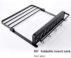 Bathroom Towel Rack, Shower Shelf + Towel Rack + Hooks for Bathroom and Kitchen, Self Adhesive Wall Mounted Towel Rack