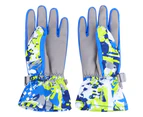 Winter Outdoor Ski Waterproof Wind Ventilation Thickened Warm Gloves(Blue L)