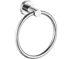 Chrome Towel Ring Hand Towel Holder for Bathroom Hand Towel Racks Wall Mount Bathroom Hardware Simple Round Towel Hanger Heavy Duty SUS 304 Stainless Steel