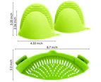 Silicone Clip On Strainer Hands Free Heat Resistant Draining Filter for Pot Bowl Pan Pasta Spaghetti Vegetables