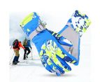 Winter Outdoor Ski Waterproof Wind Ventilation Thickened Warm Gloves(Blue L)