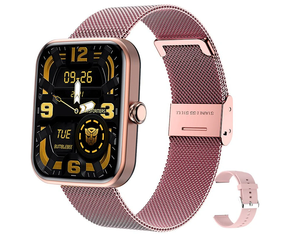 2022 New Women Bluetooth Call Smartwatch Men Customize The Watch Face 1.69 HD Full Touch Screen Fashion Ladies Smart Watch Woman - Pink net