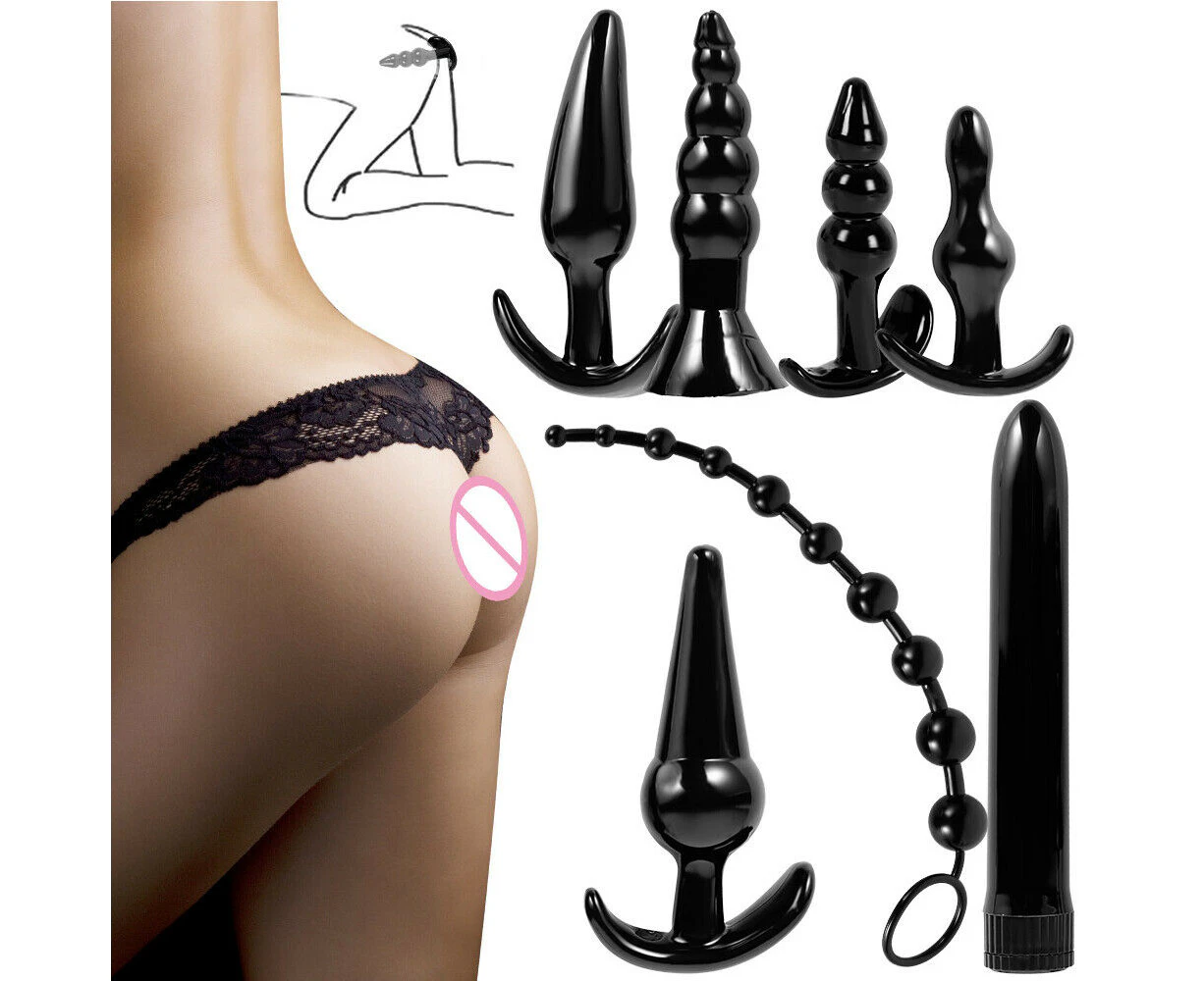 7PCS Vibrator Anal Beads Butt Plug G Spot Stimulator Massager Sex For Women Men