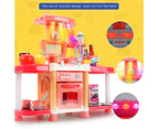 1 Set Play House Toys Dynamic Music Flashing Lights Toddler Pretend Play Kitchen DIY Cooking Stove Model Toy for Kindergarten-Orange