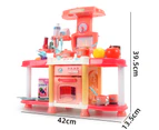 1 Set Play House Toys Dynamic Music Flashing Lights Toddler Pretend Play Kitchen DIY Cooking Stove Model Toy for Kindergarten-Orange