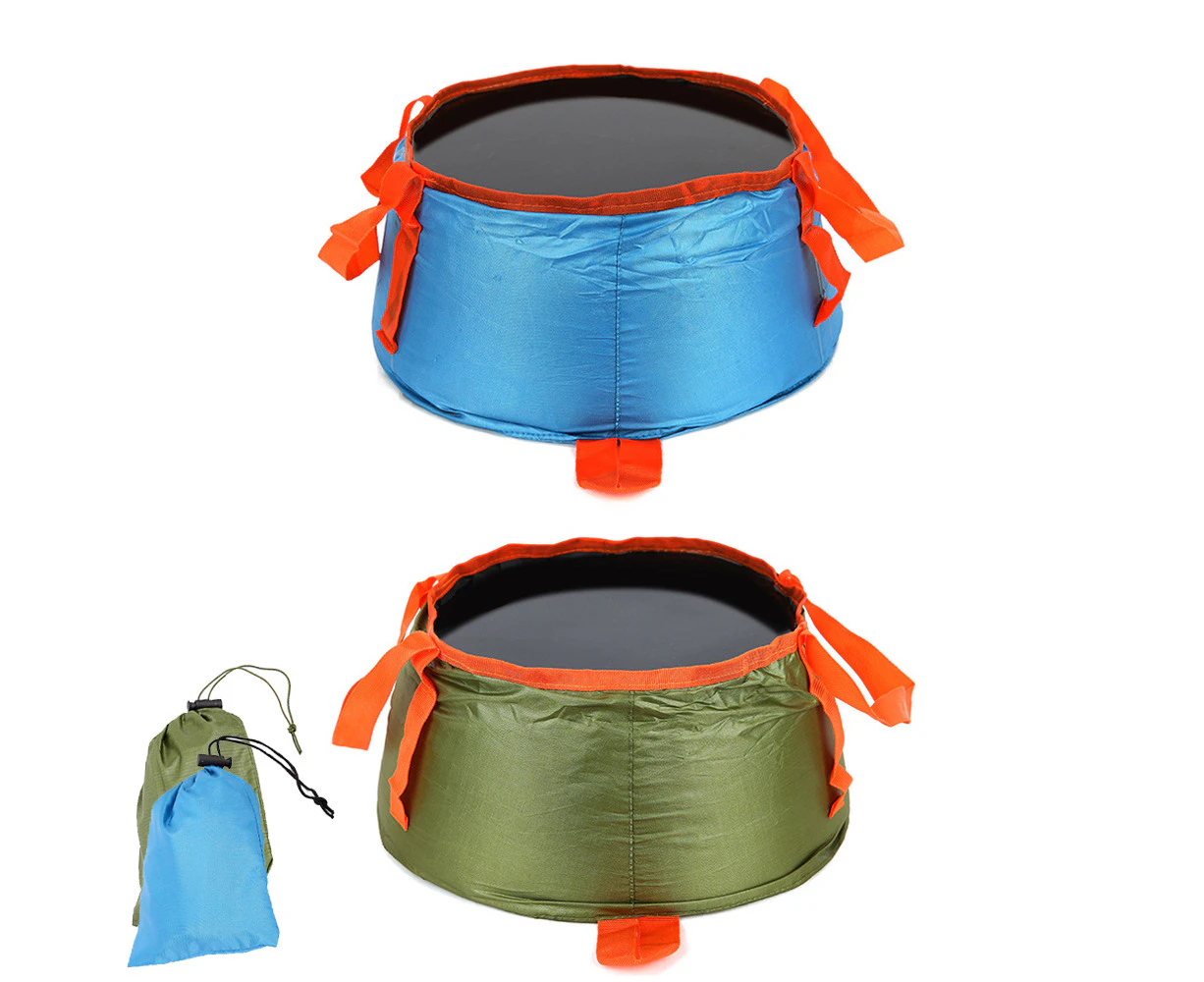 2Pcs Lightweight Portable Travel Outdoor Camping Hiking Washbasin Bucket Sink Folding Camp Picnic Waterproof Vegetables Basin Bucket Footbath Foot Soa