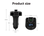 Bluetooth Fm Transmitter For Car,Wireless Fm Transmitter Radio Receiver Adapter Car Kit,With Dual Usb Car Charging Ports,Hands-Free Calls