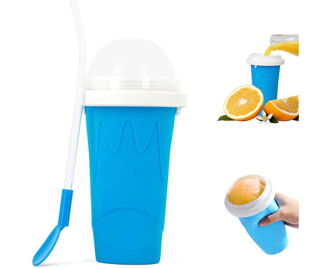 Slushie Cup,Magic Quick Frozen Smoothies Cup Cooling Cup Double Layer Squeeze Cup Slushy Maker,Homemade Ice Cream Maker DIY it for Children and Family